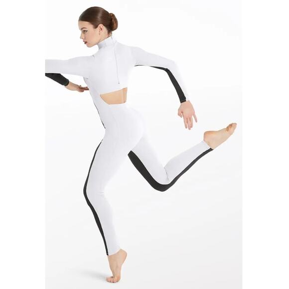 Dance Costume Medium Child Black White Weissman MT11202 Contemporary Modern Acro - Picture 2 of 3